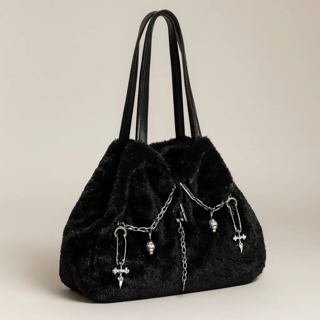 Black Fluffy Bag