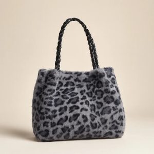 Flauschige Leoparden Tasche