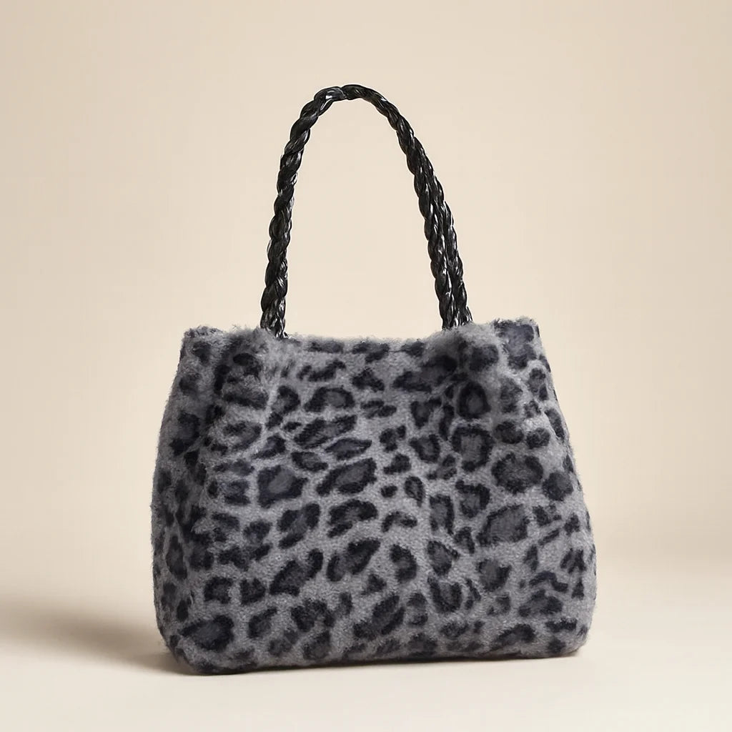Flauschige Leoparden Tasche