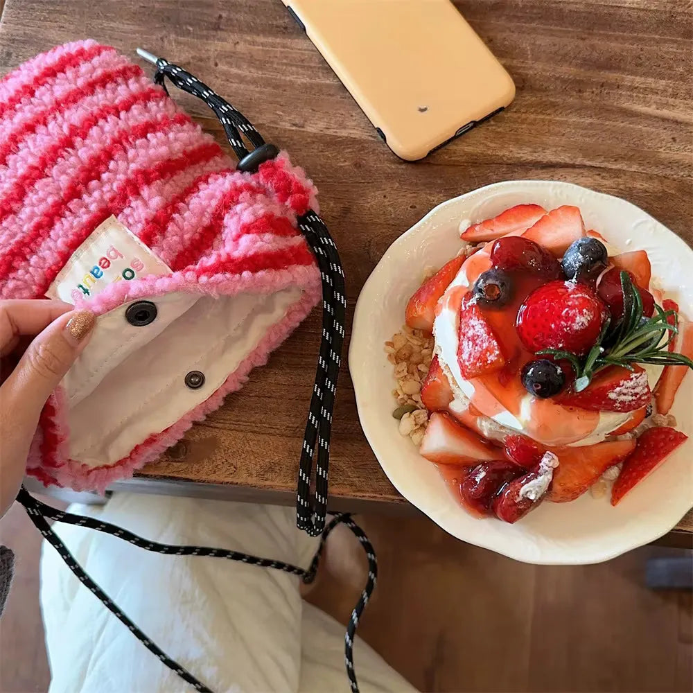 Pinke Plüsch Tasche – Bild 2