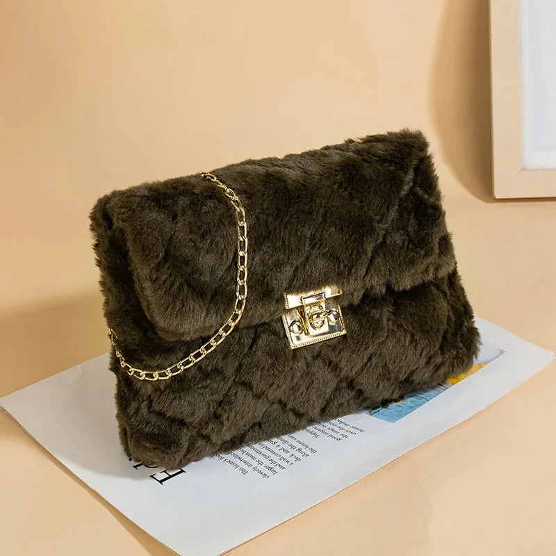 Schwarze Plüsch Tasche – Bild 2