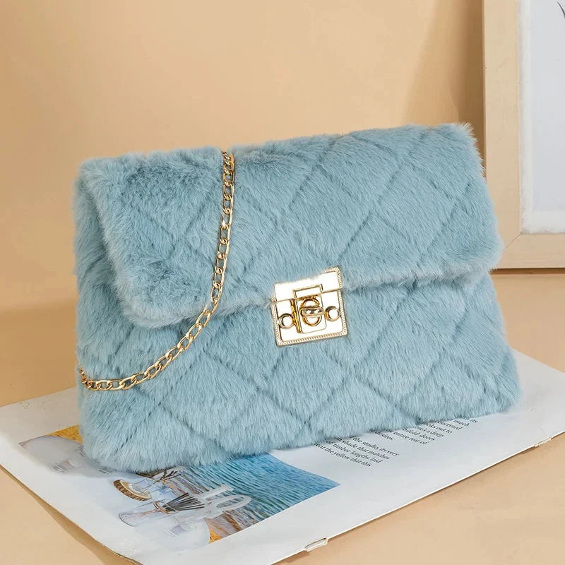 Schwarze Plüsch Tasche – Bild 3