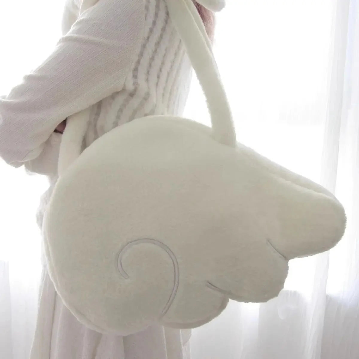 Weiße Plüsch Tasche – Bild 2