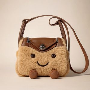Plüsch Tasche Braun